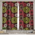 thumbnail image 2 of Ambesonne Geometric Valance & Curtain, Funky Vortex Lines, 55"x36", Lime Green Dark Brown, 2 of 6