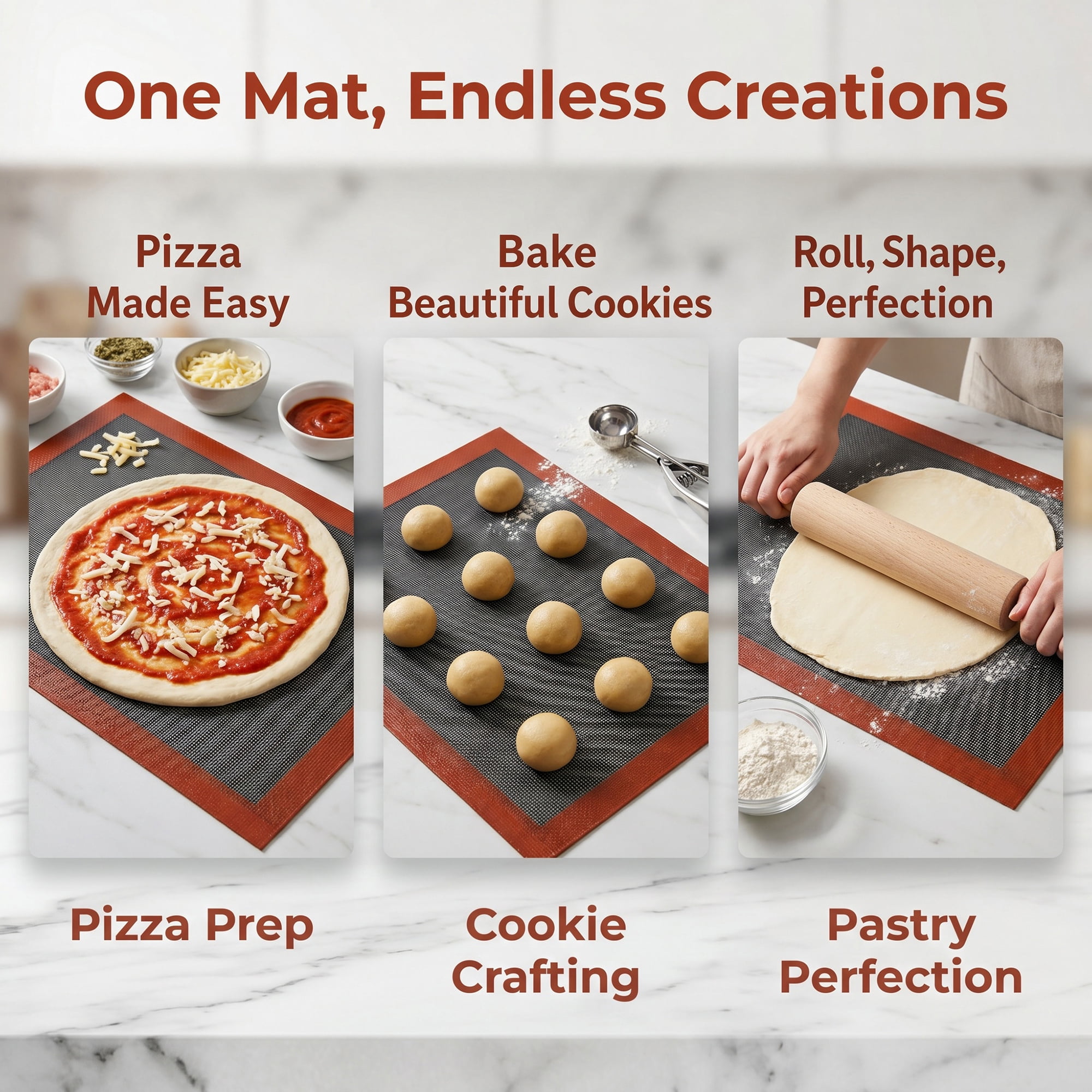 Unique Bargains Heat Resistant Dough Rolling Baking Sheet Pastry Mat Black 15.7"x11.8"