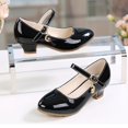 thumbnail image 4 of Gelikeya Girls Dress Shoes Dress Sandals Low-Heels Flower Littlle Girl Flats Leather Shoes Toddler Kids Party Dress Sandals, Black, 4 of 5