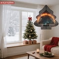 thumbnail image 3 of Stylish Metal Christmas Tree Wind Spinner - Concentric Circle Design with City Skyline & Fireworks - Perfect for Yard & Garden Decor, 3 of 7