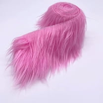 Shaggy Mohair Faux Fur Fabric Strips Ribbon, Pre Cut Roll, 4" Wide by 60" Long - Bubble Gum