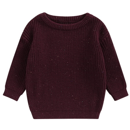 

Calsunbaby Kids Toddler Baby Boys Girls Sweaters Long Sleeve Solid Warm Sweaters Knitted Pullover Fall Winter Clothes 12-24 Months