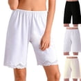 thumbnail image 4 of Douhoow Women Pajama Shorts Soft Elastic Waist Lace Lounge Pants Solid Color Bottoms Trousers, 4 of 4