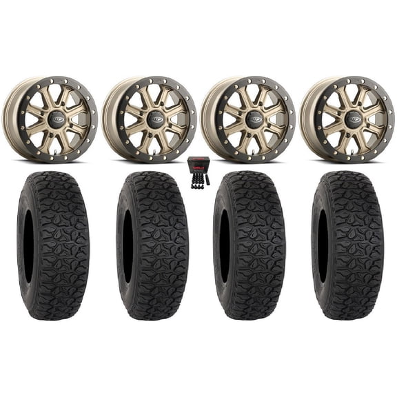 ITP Inertia Beadlock 15" Wheels Bronze  40mm 32" DX440 Tires Kawasaki Teryx Mule