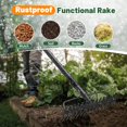thumbnail image 4 of Garden Rake, 49" Long Long Handle, 17" Wide Heavy Duty Garden Leaf Rake for Thatching Raking Leaf Loosening Soil Gathering Mulch L, 4 of 8