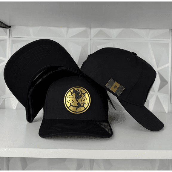 Club America Black & Gold Trucker Hat, Stylish Mexican Soccer Team Snapback Cap, Authentic Fan Headwear for Men Women, Adjustable Streetwear Accessory, Perfect Gift for Soccer Lovers