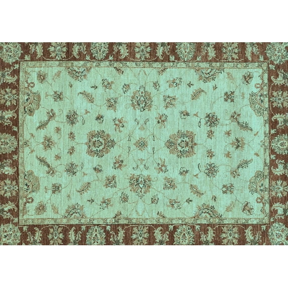 Ahgly Company Indoor Rectangle Abstract Light Blue Modern Area Rugs, 8' x 12'