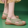 thumbnail image 3 of Orthopedic Sandals for Women OPen Toe Rhinestone Strap Breathable Arch Support Footbed Slingback Platform Walking Shoes Green Size 7.5, 3 of 7