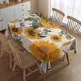 thumbnail image 2 of White Sunflower Seed Leaf Pattern Rectangle Tablecloth 60"x84",Waterproof Polyester Rectangle Table Cloth, Wipeable Spillproof Polyester Tablecloth for Dining, Camping, Indoor and Outdoor, 2 of 5