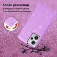 thumbnail image 5 of Compatible with Redmi Note 12 Pro 5G Case Cute Glitter Sparkly Shockproof Xiaomi Redmi Note 12 Pro 5G Phone Case for Women Girls TPU Slim 3 in 1 Protective Cases (Purple), 5 of 14
