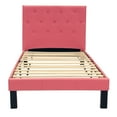 thumbnail image 4 of Poundex Upholstered Platform Bed, Twin, Pink, 4 of 11