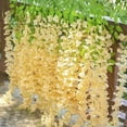 thumbnail image 4 of Zhuge Champagne Wisteria Hanging Flowers, 12 Pack  Flower Vines, Fake  Wisteria, 3.61 Feet Artificial Wisteria Flowers, Hanging Wisteria Flowers Garland,  Flower Garland for Decor, 4 of 5