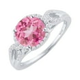 thumbnail image 2 of Sterling Silver with Pink Topaz and White Zircon Halo Ring, 2 of 3