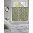 thumbnail image 3 of Sage Green Floral 2 Panel Kitchen Curtains for Windows, Vintage Spring Botanical Flowers Bathroom Privacy Curtain, Home Décor Window Treatment for Bedroom/Living Room 55"x45", 3 of 6