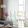thumbnail image 4 of Spring Floral Sheer Curtains 96 Inches Long 2 Panels Set, Window Sheer Curtains for Living Room/Bedroom, Watercolor Botanical Summer Elegant Light Filtering Rod Pocket Curtain 52'' x 96'' x 2, 4 of 7