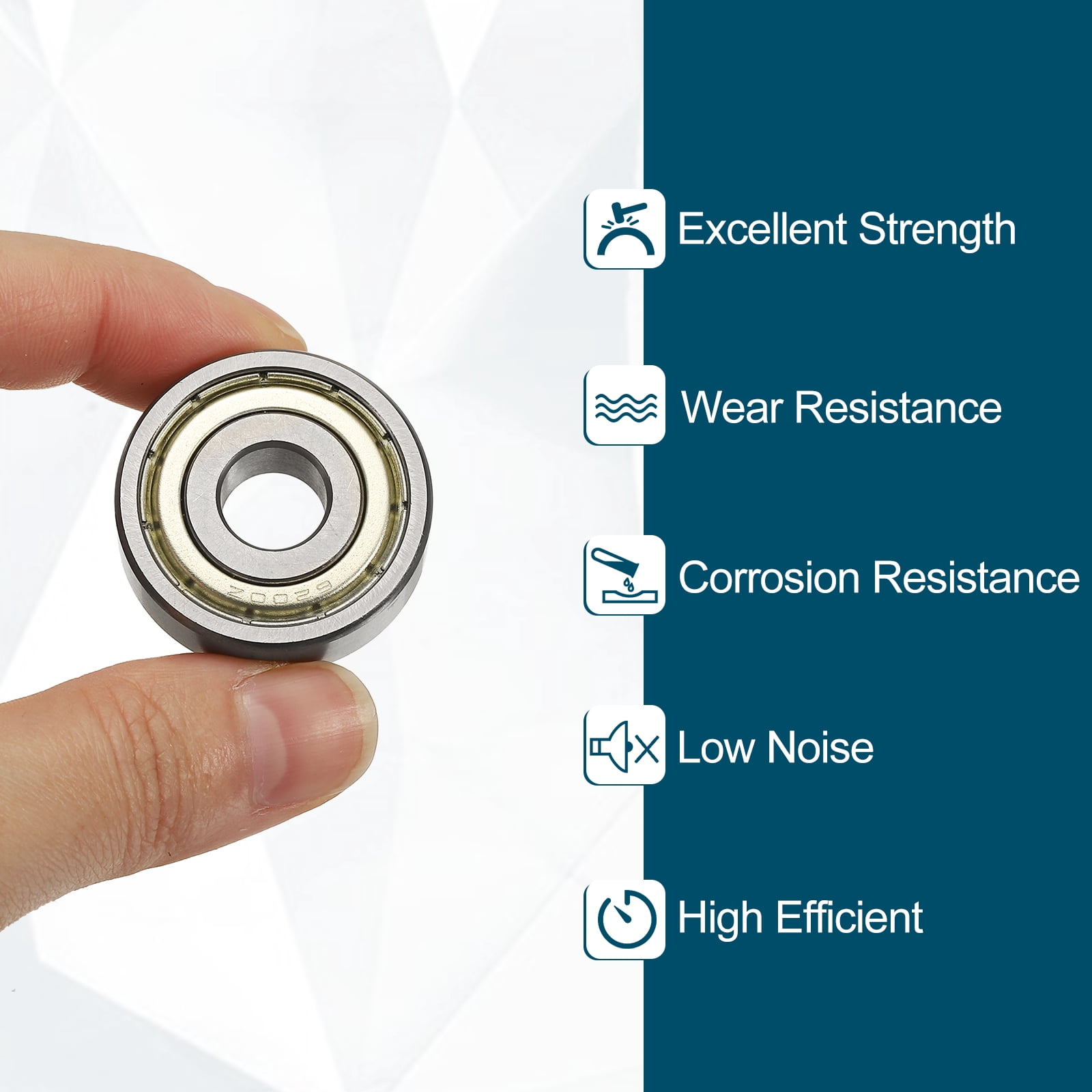 Uxcell 10 Pack 6201ZZ Deep Groove Ball Bearings, 12 x 32 x 10mm Silent Chrome Steel Double Shield Bearing for Electric Motor, Home Appliances, Industrial Machinery