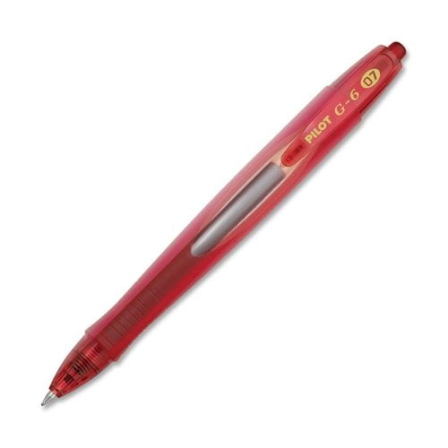 Pilot G6 Gel Pen - Fine Pen Point Type - 0.7 mm Pen Point Size - Red ...