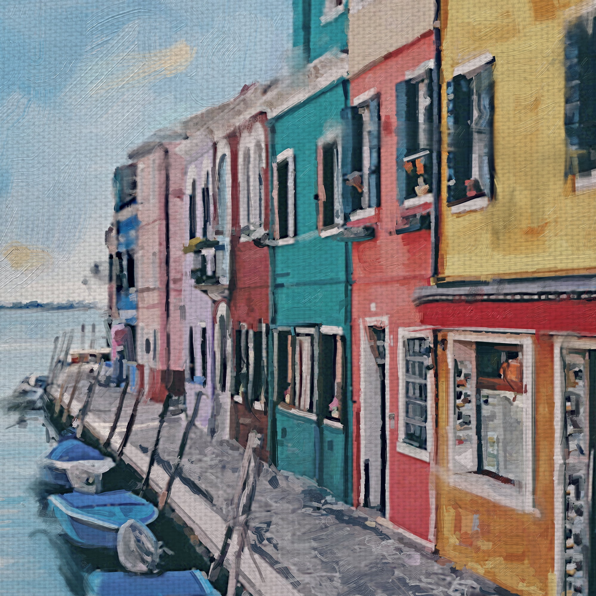 Fine Art Canvas Colors of Venice Italian Architecture by Studio Arts Canvas Art Print