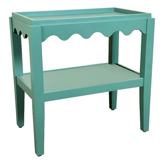Carolina Chair & Table Rectangular Mango Wood Side Table in Seagrass Green
