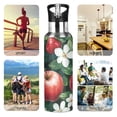 thumbnail image 7 of Yayeee 20oz Insulated Water Bottle Double Wall Stainless Steel with Flip Straw Lid, Red Apple Pattern, 7 of 7