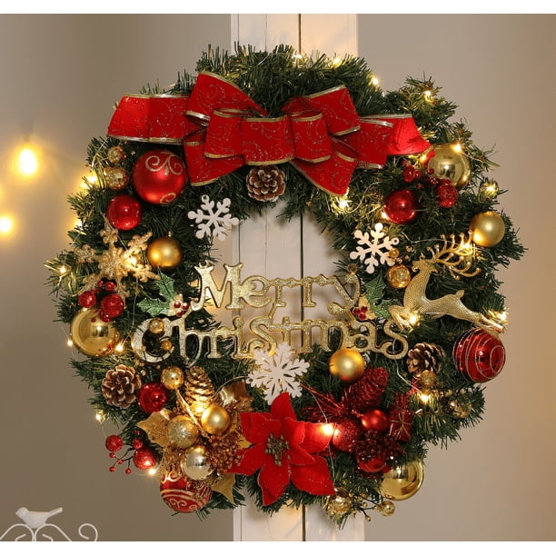 Corona de decoración navideña nueva corona navideña Artificial adorno navideño adornos navidenos