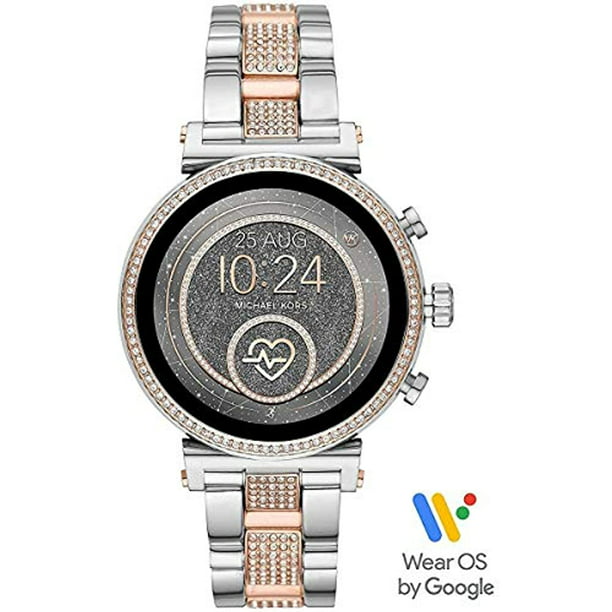 Michael Kors - Access Sofie Heart Rate Smartwatch 41mm Stainless Steel - Black Silicone Walmart.com