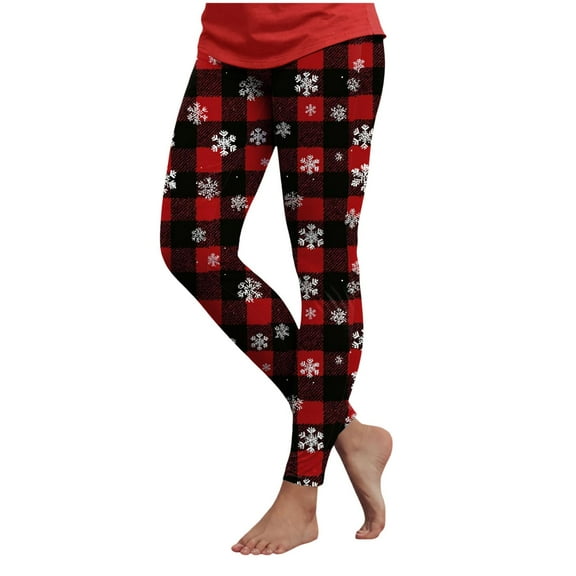 adviicd High Waisted Christmas Leggings for Women - Long Length Buttery Soft Yoga Pants for Workout Athletic (Watermelon Red, XL)