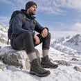 thumbnail image 3 of Loritta 3 Pairs 80% Merino Wool Hiking Socks for Men Warm Thermal Hiking Boot Cushion Crew Socks Size 9-12, 3 of 8
