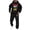 Black, variant on Men Sweatsuits 2 Piece Set Letter Print Relaxed Fit Hoodie Sweatshirt and Joggers Sweatpants Sets Comfortable Fall Winter Long Sleeve Sport Suit with Pocket Black L
