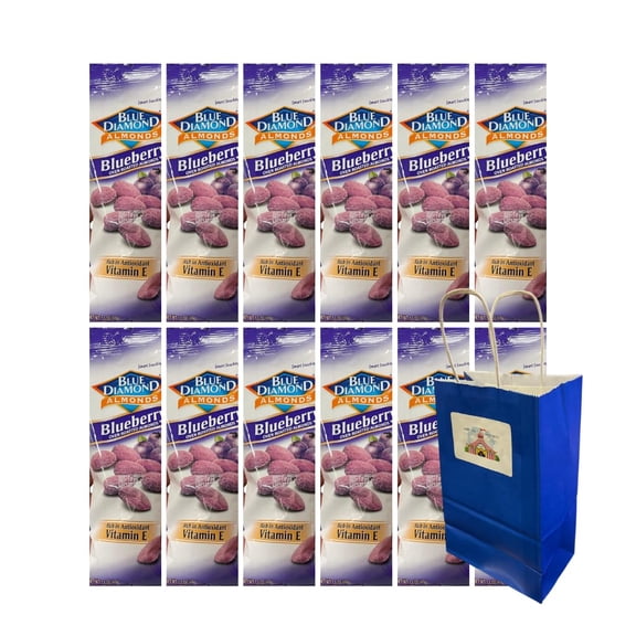 Blue Diamond Almonds Blueberry 1.5 oz, 12 Count – Blueberry Flavored Roasted Almond Snack Packs
