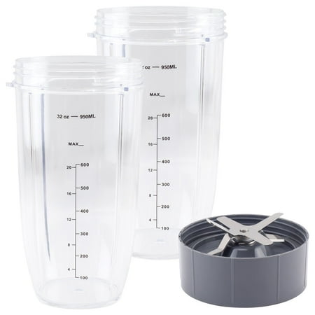 

2Pcs 32 oz Colossal Cup and Extractor Blade Replacement Parts Compatible with NutriBullet 600W 900W Blenders NB-101B NB-101S NB-201