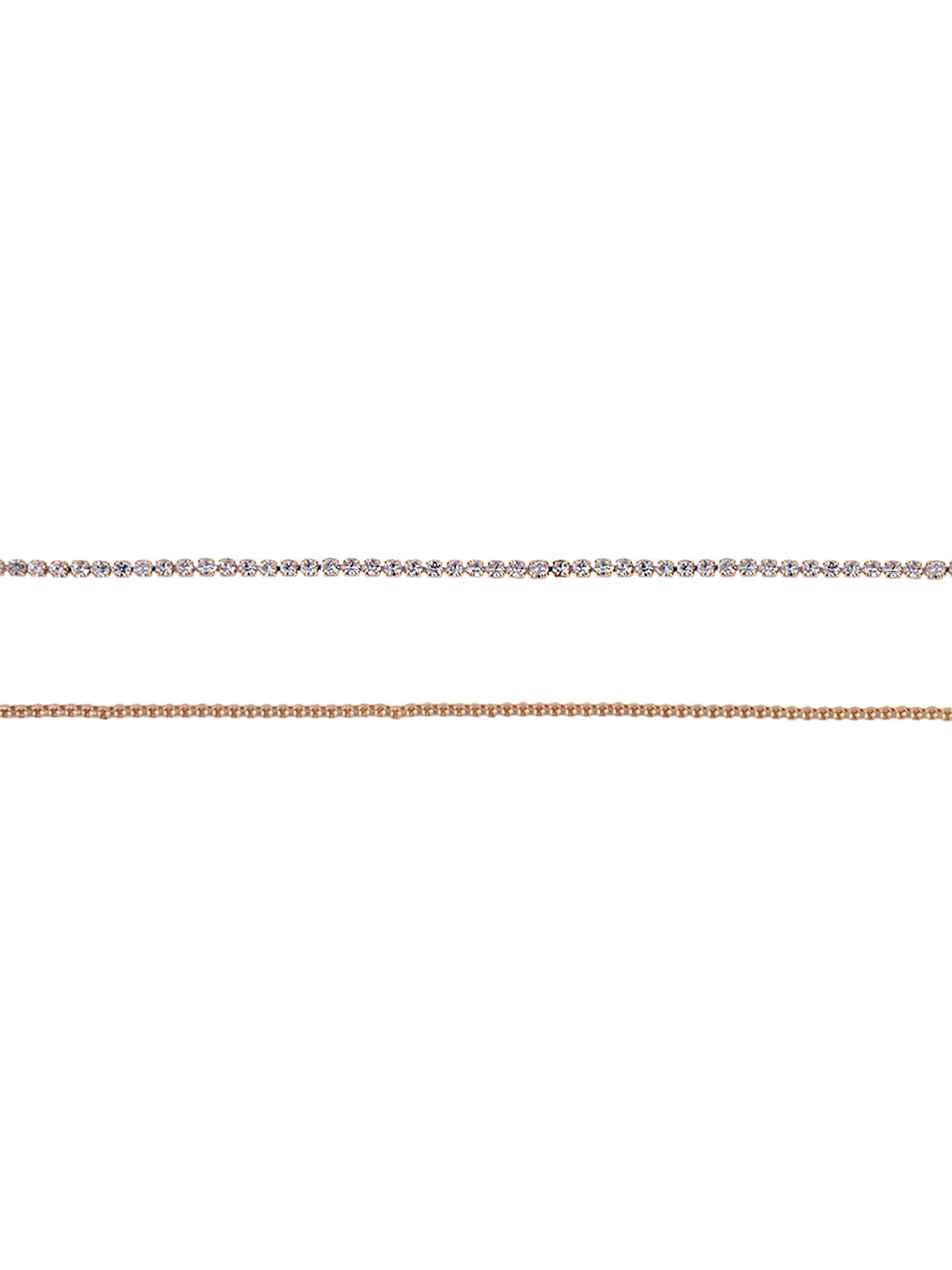 Time and Tru Goldtone 2-Row Rhinestone and Initial "A" Necklace