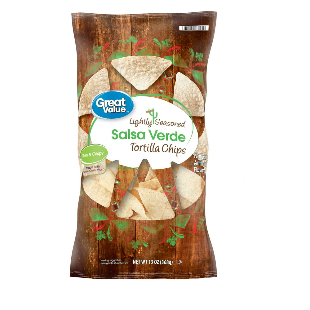 Great Value Salsa Verde Seasoned Tortilla Chips, 13 oz Bag Walmart