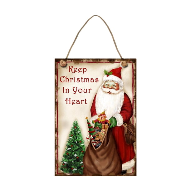 Letrero navideño rectangular para decorar la placa en el letrero de cuerda para porche al aire libre Estilo A