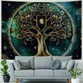 thumbnail image 4 of Creowell Moon Phase Tree of Life Tapestry Nature Flower Plant Butterfly Tapestries Boho Mandala Spiritual Tapestry Aesthetic Wall Hanging for Home Decor Bedroom Living Room Dorm Decor 40x30inch, 4 of 6