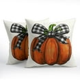 thumbnail image 2 of Fall Pillow Covers 18x18 inch Set of 2 Brown Pumpkin Autumn Thanksgiving Decorative Outdoor Throw Pillow Covers Famliy Decoration for Home Living Room Couch Sofa Bed, PCL-1, 2 of 6