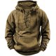 thumbnail image 1 of pstuiky Camisas de manga larga abrigadas para hombre, Camiseta de manga larga con capucha y cordones para hombre, color liso, informal camisetas de hombre xxxl, 1 of 6