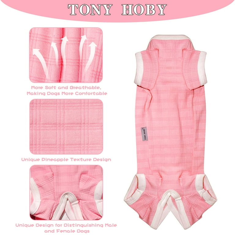 TONY HOBY Dog Pajamas for Medium Small Dogs, Dog Jumpsuit with Stri TONY HOBY Dog Pajamas for Medium Small Dogs, Dog Jumpsuit with Stri