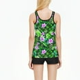 thumbnail image 5 of Juesizh Two Piece Swimsuit for Women Tank Shirt Elastic Waisted Shorts Conservative Trendy Floral Print Bathing Swimsuit, S-2XL, 5 of 5