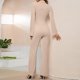 thumbnail image 3 of Gibobby Pantalones cortos Mono recto informal de cintura alta de otoño invierno para mujer(Beige， XXL), 3 of 5