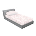 thumbnail image 2 of Ambesonne Japanese Fitted Sheet & Pillow Sham Set, Spring Cherry Flourish, Twinxl, Coral White, 2 of 2