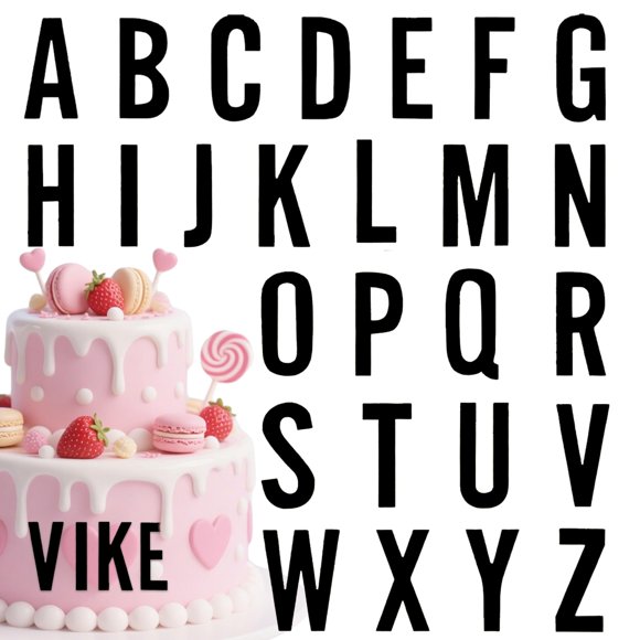 Topper para pastel LDATYLBATY de acrílico negro mate con letras A-Z