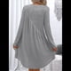 thumbnail image 5 of Vestido de Mujer de Larga, Cuello Redondo, Cintura Alta y Cintura Irregular. Gris M, 5 of 8