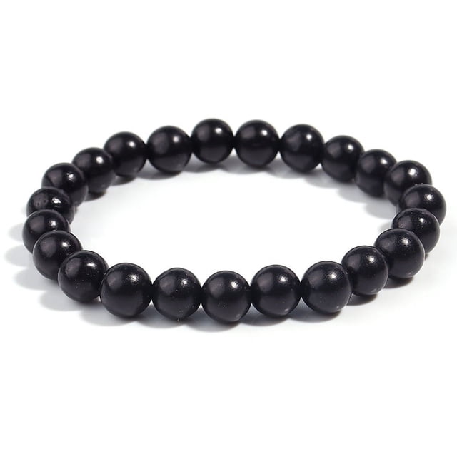 Nvzi Pulsera elástica ligera con cuentas de madera, estilo E