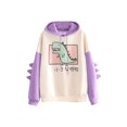 thumbnail image 1 of FOCUSNORM Mode Décontractée pour Femmes Sweat à Capuche Imprimé Dinosaure Manches Longues, 1 of 6