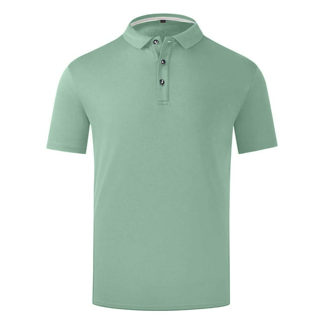 RBCKVXZ Women's Plus Size Blouse V Neck Short Sleeve Button Tops Solid Waffle Collared T Shirt Green L