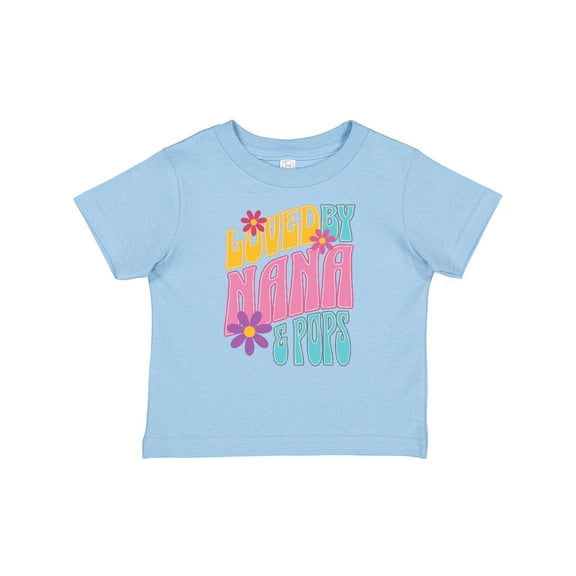 Inktastic Nana and Pops Love Me Retro Flowered Girls Baby T-Shirt