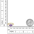thumbnail image 6 of Gem Stone King 18K Yellow Gold Plated Silver Purple Amethyst Engagement Ring for Women | 1.07 Cttw | Oval Checkerboard 7X5MM | Gemstone February Birthstone | Size 9, 6 of 6