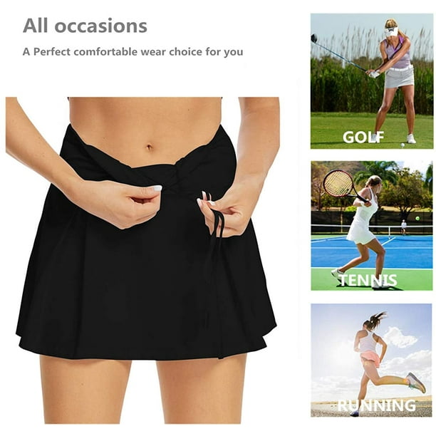 Women's Tennis Skirt Lightweight Pleated Athletic Skorts Sports Golf  Running Mini Skirt with Pockets and Shorts 
