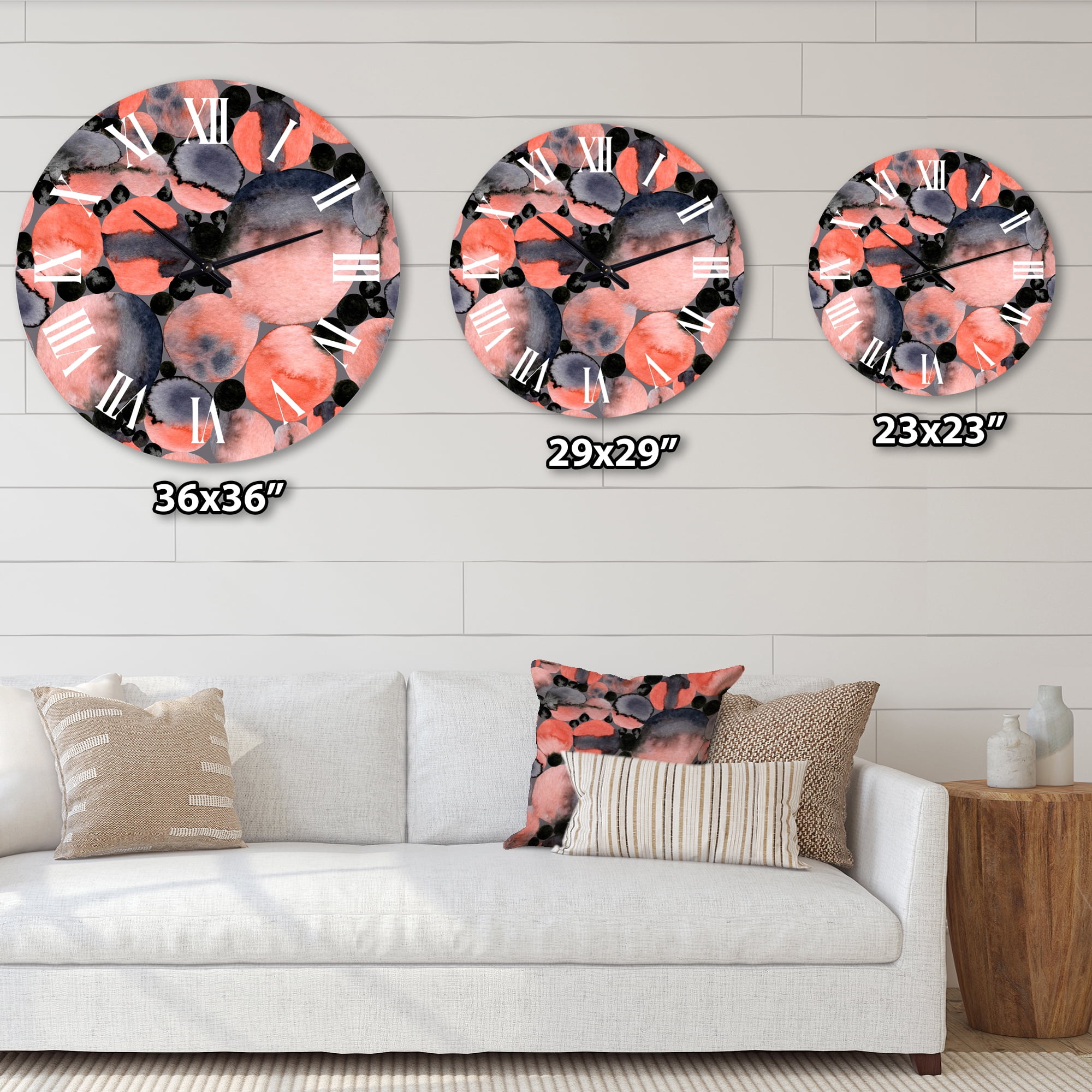 Designart 'Abstract Geometric Polka Dots' Modern Wall Clock